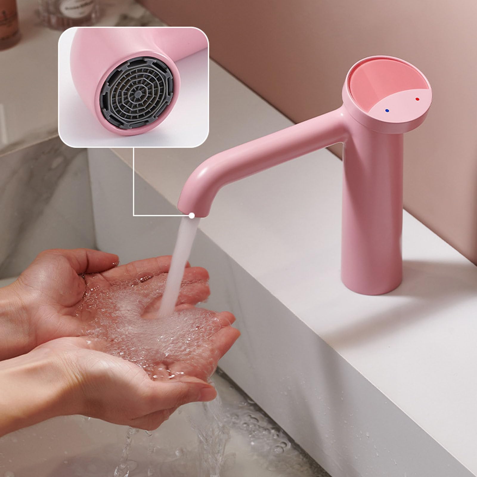 Baño Moderno de 1 Orificio, Lavabo Monomando, Lavabo de baño, Lavabo sobre encimera, para Lavabo de baño, tocador, baño de latón