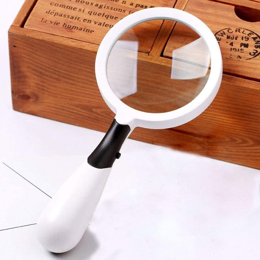 Magnifying Glass Read Repair Handheld 100Mm Large Diameter Illuminated Led Hd Glass Elderly Student Reading Magnifier Magnifier Magnifying