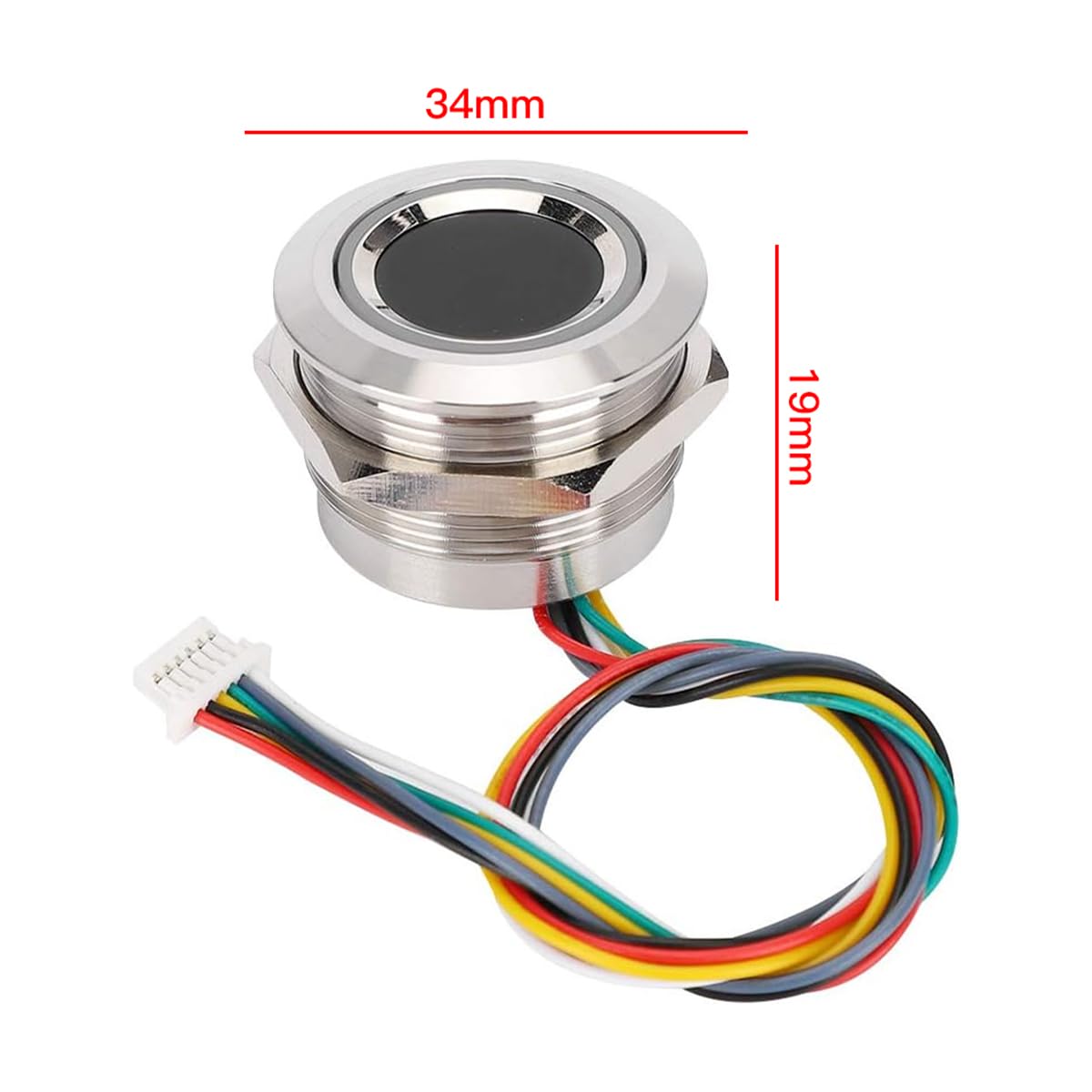 Ausi Sensor capacitivo de huellas dactilares R503: módulo circular de identificación de metales con indicador de anillo bicolor