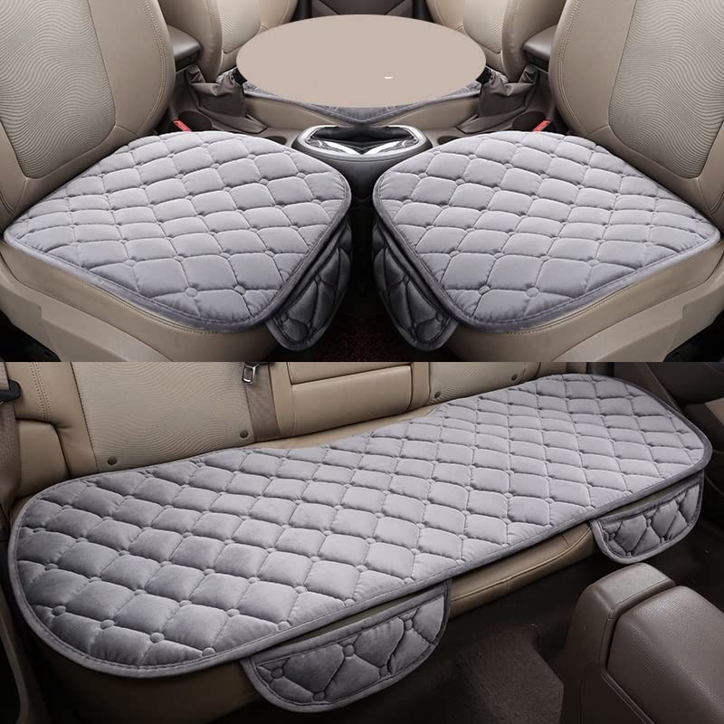 Seggiolino Auto Pad Protezione Coprisedile per Auto Anteriore Posteriore Tessuto Floccato Cuscino per Seggiolino Auto Protezione Tappetino Universale (Color : 1 Set Gray)