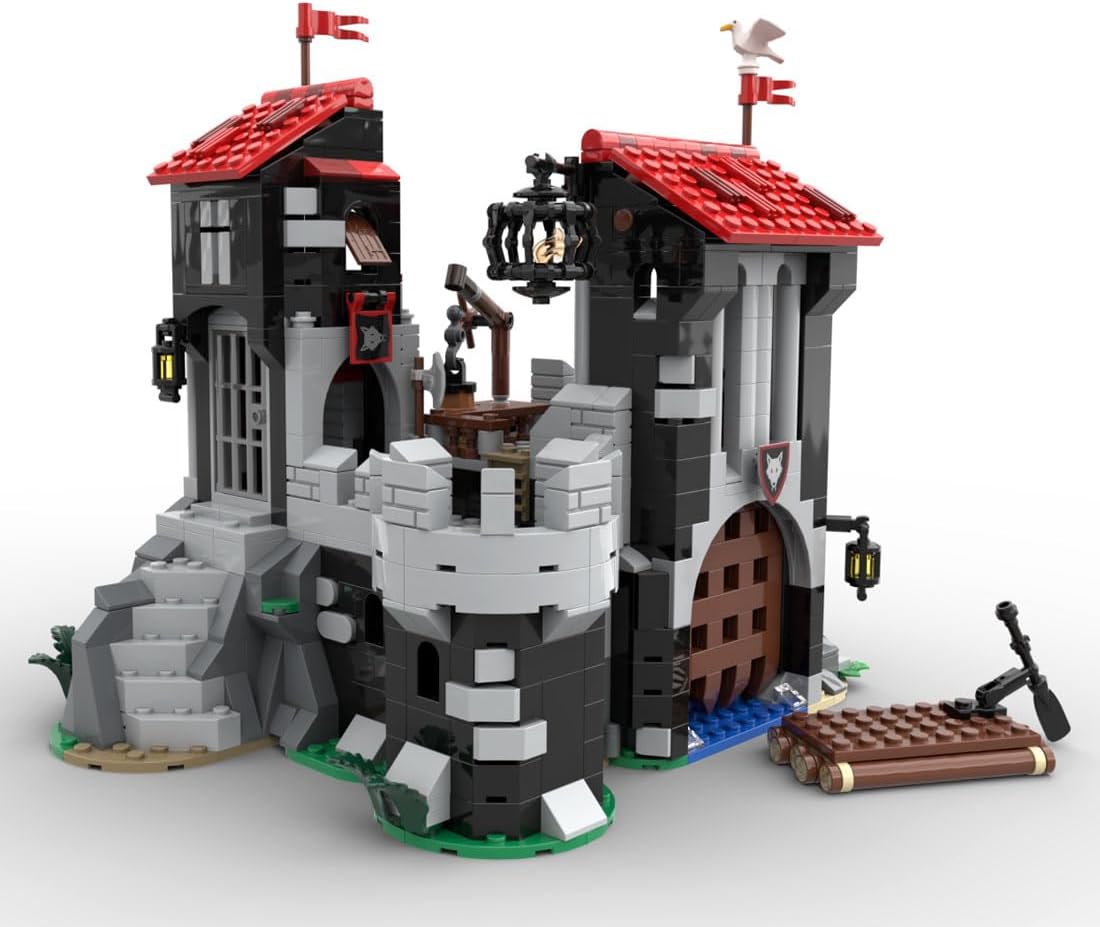 BrickCraftWorks MOC-193275 Medieval Castle Wolfstone Assembly Toy Building Blocks Set, Medieval Architecture Building Blocks, Architectural Model Gift for Adults (1018PCS)
