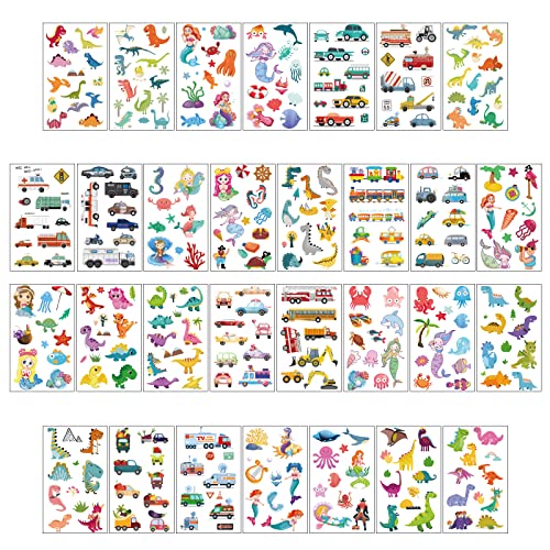 Metker 150 Sheets(1700 Patterns) Kids Waterproof Temporary Tattoos Children's Temporary Tattoo Toys,Unicorn Animals Suitable For Birthday Parties,Group Activities,Toy Patterns Goody Bag Stuffers #TOP2