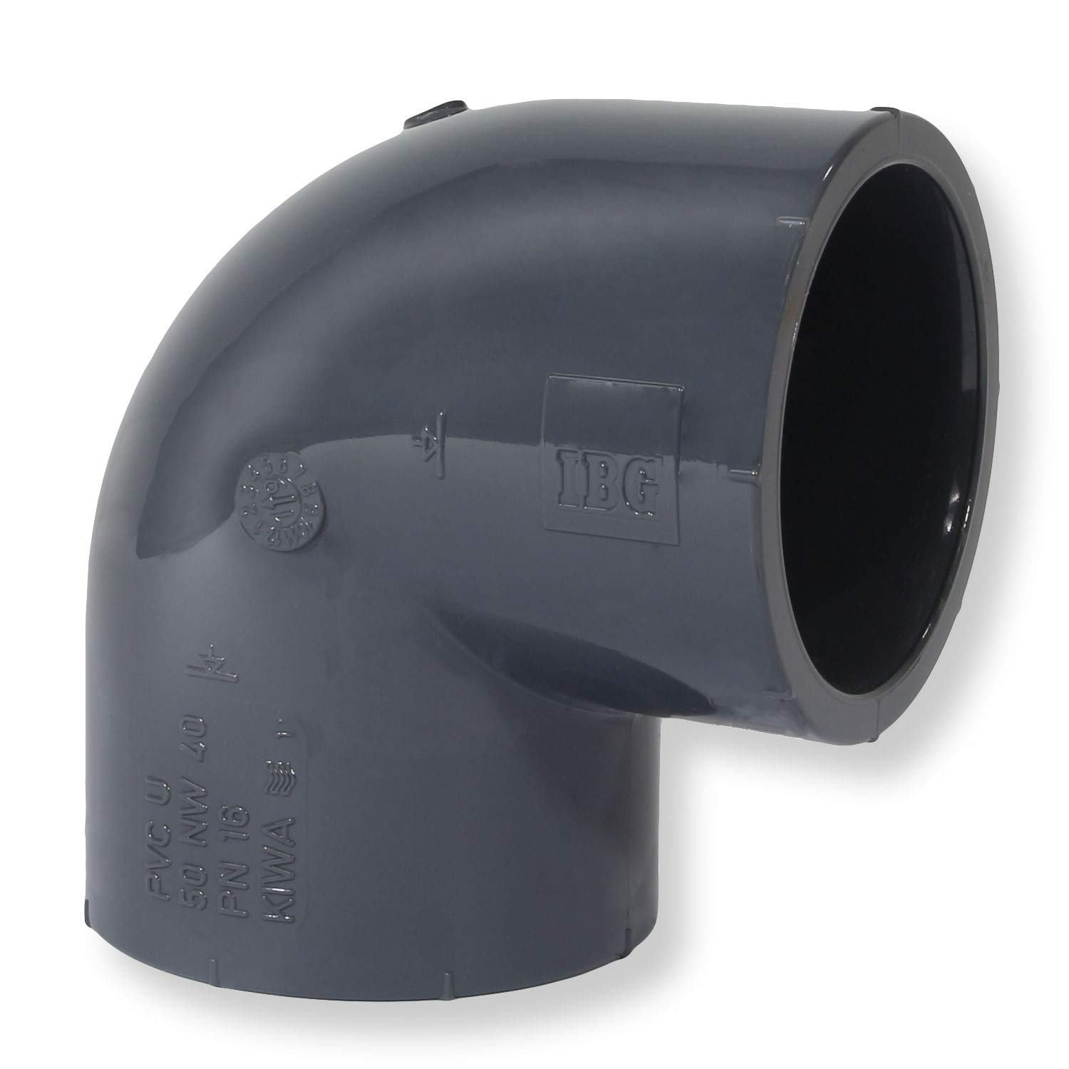Paradies Pool PVC Fitting Winkel 90°, Ø 50mm mit Klebemuffen, PVC-U Muffe Rohrverbinder Klebefitting 90 Grad zum verkleben, Qualität aus Europa, Menge: 1 Stück