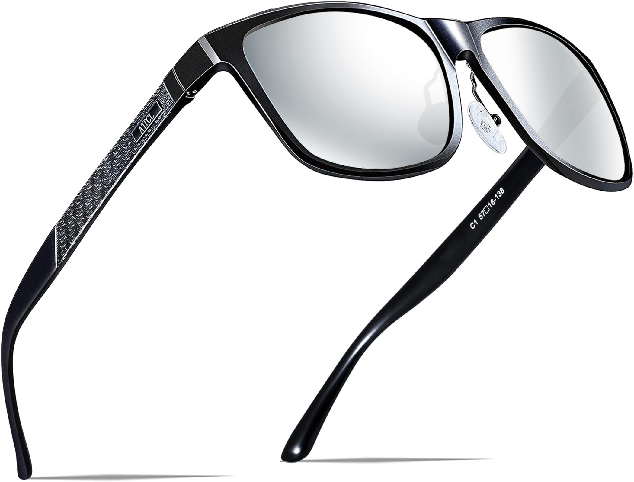 Polarised Sunglasses Mens for Driving: UV400 Protection Square Shades AL-MG Metal Frame HD TAC Lens Hiking Travel