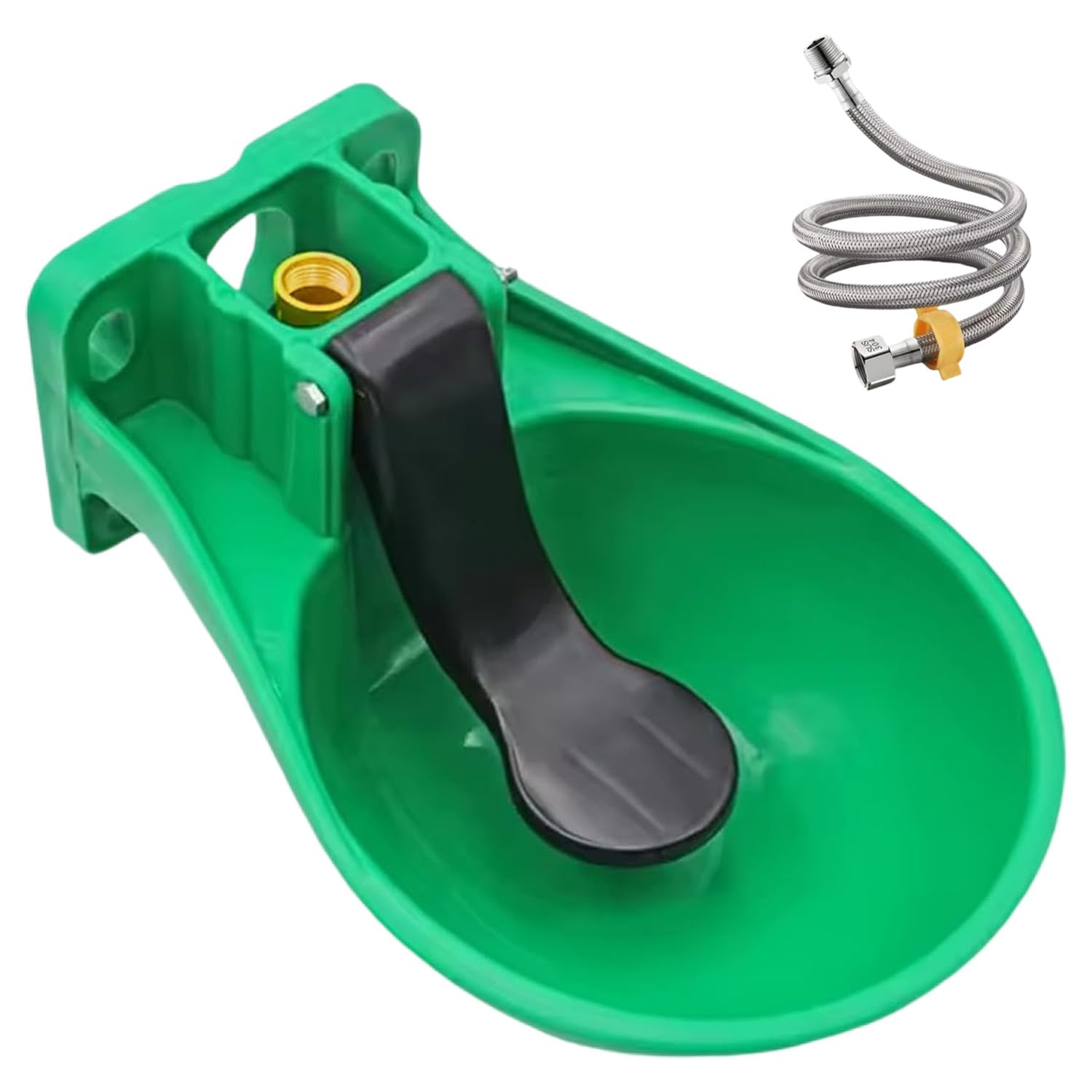 Bebedero Caballos, Bebedero Automatico con Lengüeta a Presión + Incluye Manguera 80 cm y Adaptador, Bebedero Caballos - Suministro Automático Agua, Abrevadero para Ganado Vacuno, Burros y Caballos