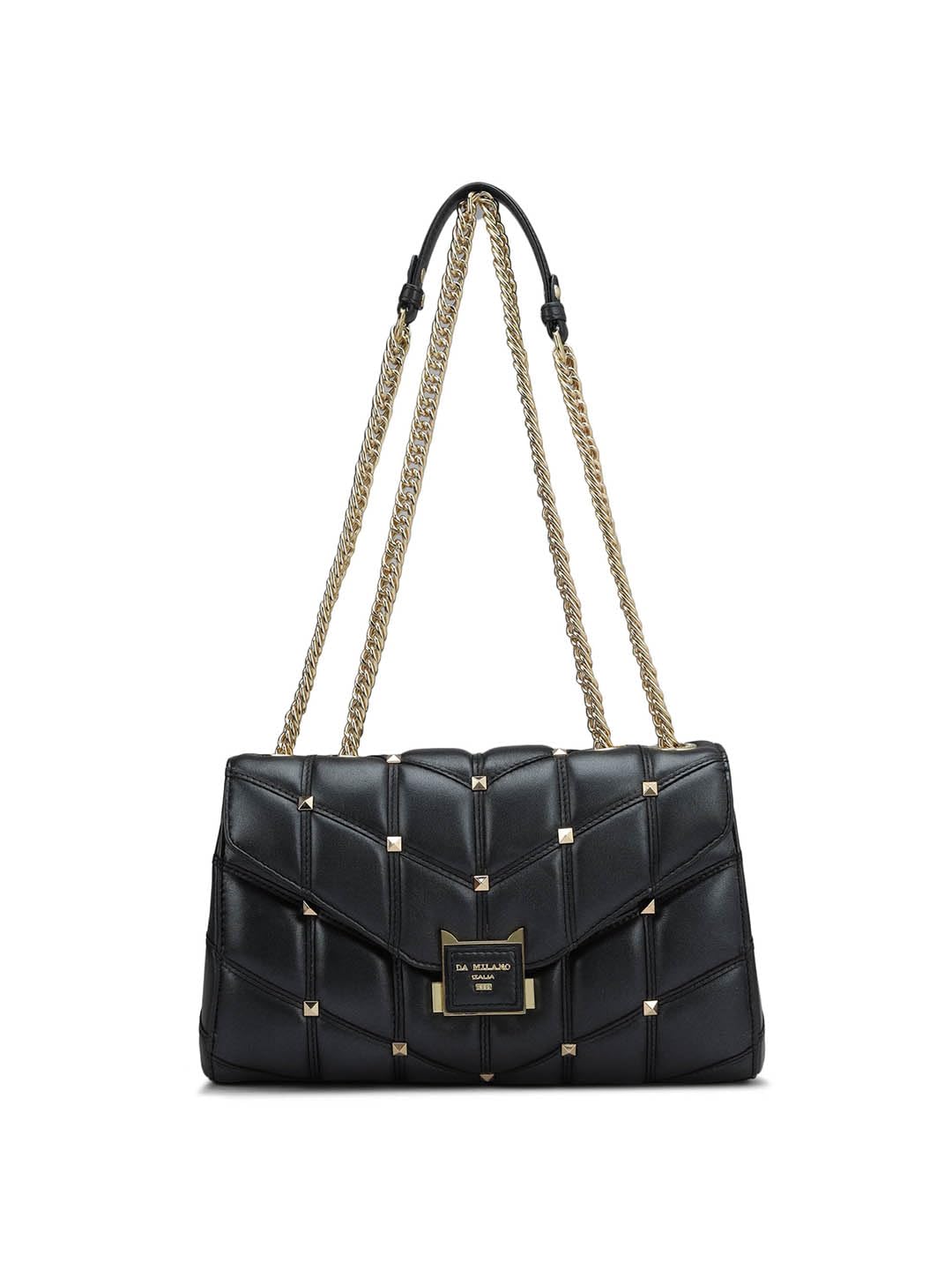 Da Milano Genuine Leather Black Shoulder Bag (01056M) (Medium) (B0D9LGCXW7) Amazon Price History, Amazon Price Tracker