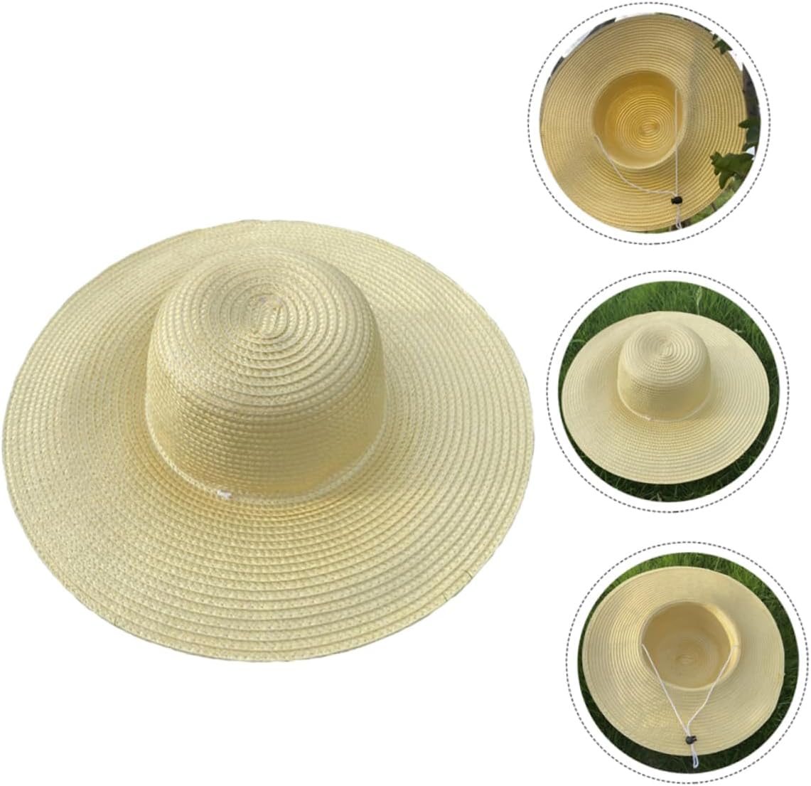 4Pcs Summer Straw Hat Wide Brim Sun Protection Hats for Outdoor Activities Comfortable and Breathable for Travel and Fishing Traditional Weaving Design