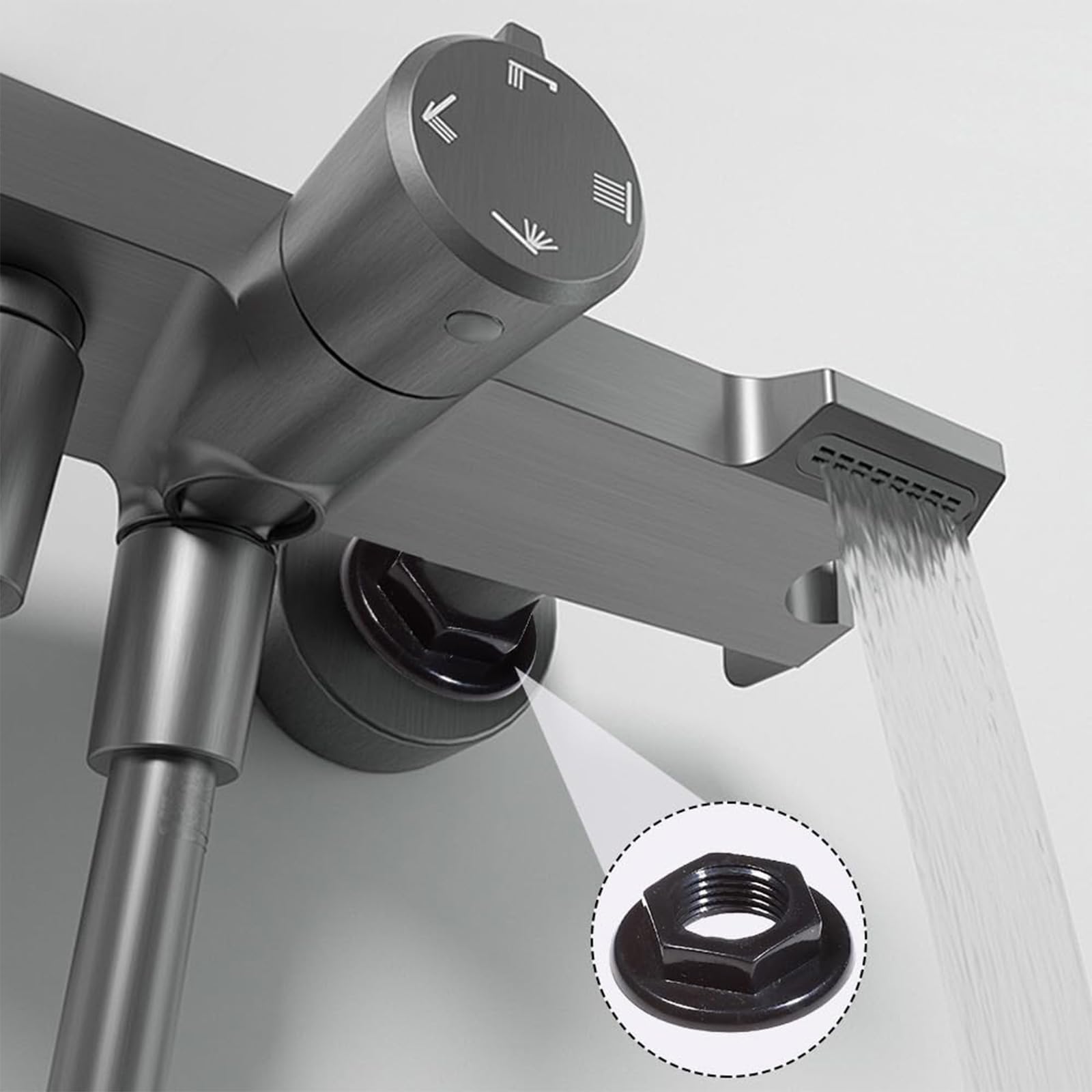 4 pezzi Sink Tap Back Nut 1/2" BSP Plastic Black Nuts Accessories for Bathroom Basin Taps Mixers Round Faced Flanged Back Nuts Home Tools lavello rubinetto posteriore pollici BSP plastica 1/2"