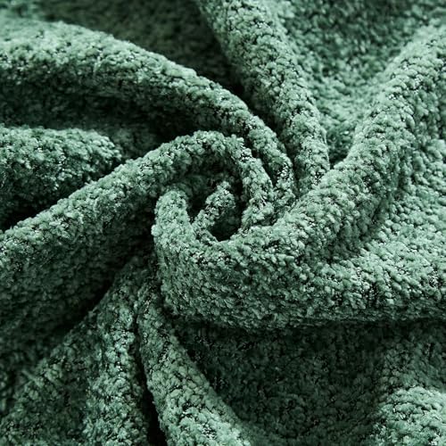 Image of KEIKI 125 inch Luxury Curved Boucle Sectional Sofa with Left Chaise, Upholstered Modern Style Oversized 5-Seater Couch with Thickened Seat Cushions, Easy Assembly, for Apartment, Living Room, Green