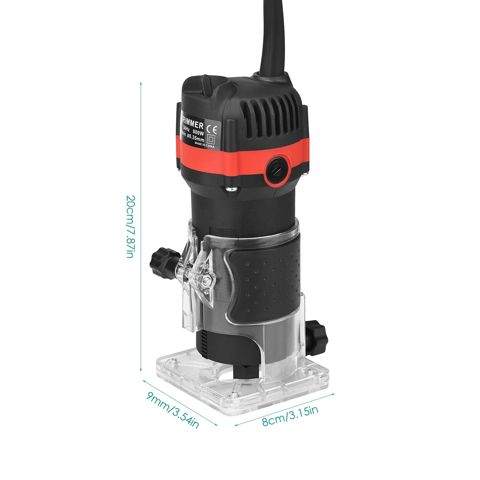 800W Strumento Compatto per la Lavorazione del Legno Router Portatile per la Lavorazione del Legno Router elettrico per Legnoo Trimmer con 15 Pezzi di Fresa Fai da te