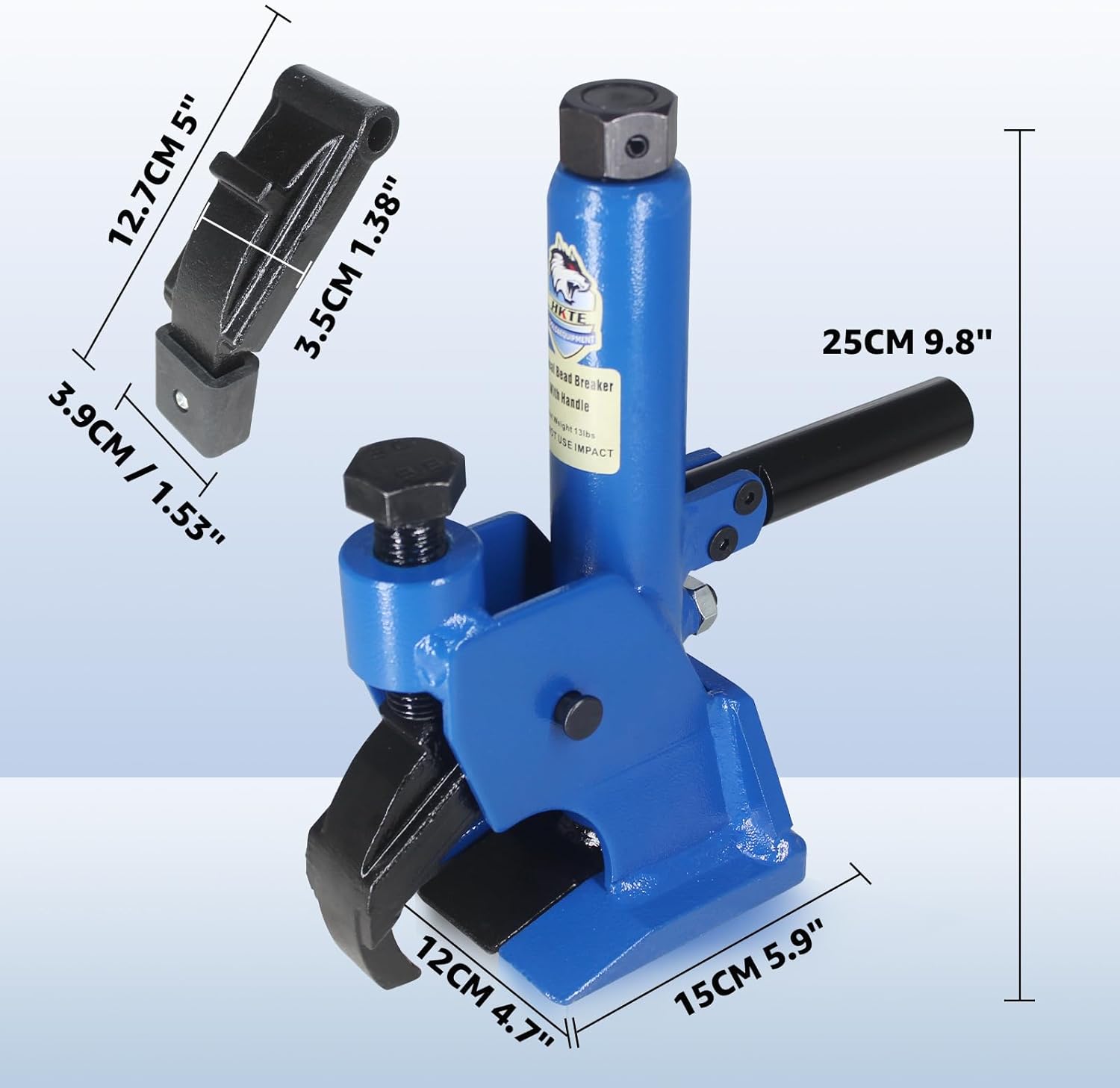 HKTE Manual Tire Bead Breaker for Aluminum Wheels, ATV Tires, Tractors, Trucks, Cars, and Heavy-Duty Tire Repair – Handle Design with U.S. Patented