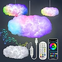 ZOKON 3D Big Cloud Lightning Light Kit - Music Sync Multicolor LED Strip, APP Remote Control, Easy No-DIY Install for Bedroom Decor