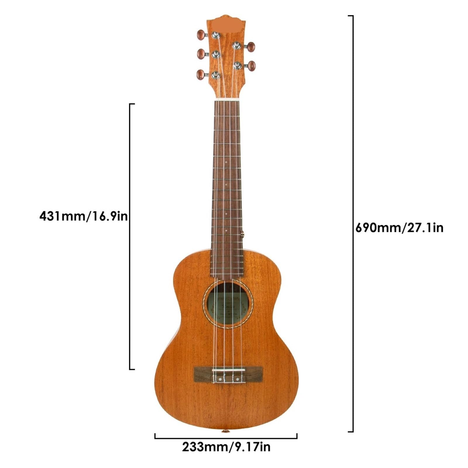 Ukulele Ukulele for scuole e Principianti Ukulele tenore a 5 Corde con Tracolla e Plettri Corde Ukulele Soprano