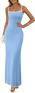 Spring Dresses for Women 2025 Summer Resort Wear Sexy Bodycon Sundress Spaghetti Strap Vacation Maxi Dress - Buy now