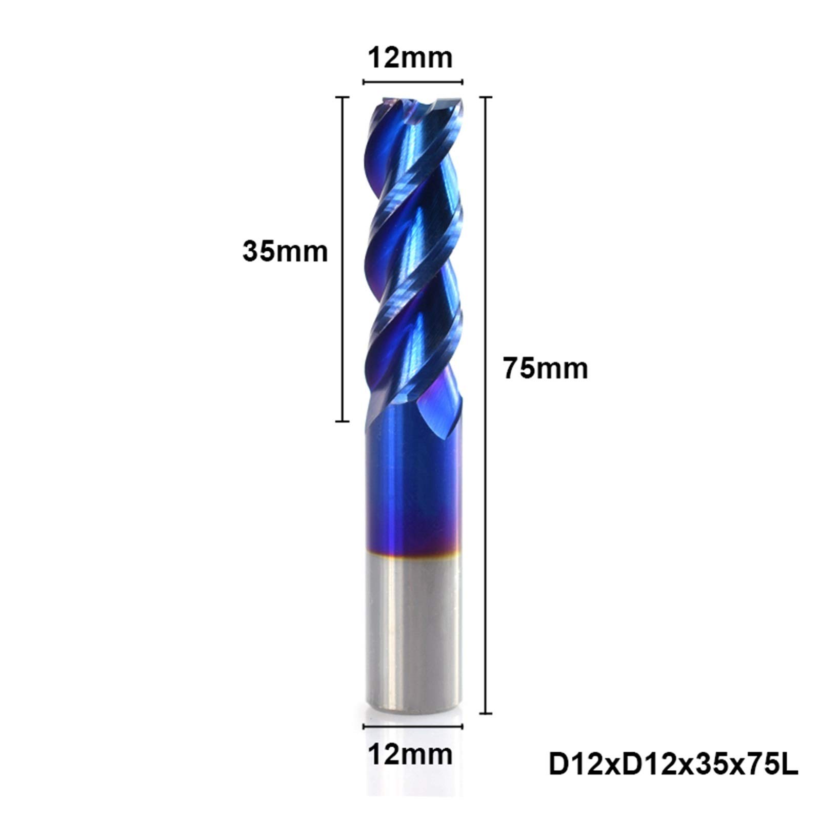 Frezy walcowo-czołowe, frezy CNC, Trzpień 1-12 mm Powlekane na niebiesko 3-ostrzowe frezy z węglików spiekanych Frez do cięcia aluminium Frez spiralny Frez palcowy CNC 1 szt., akcesoria do narzędzi dl