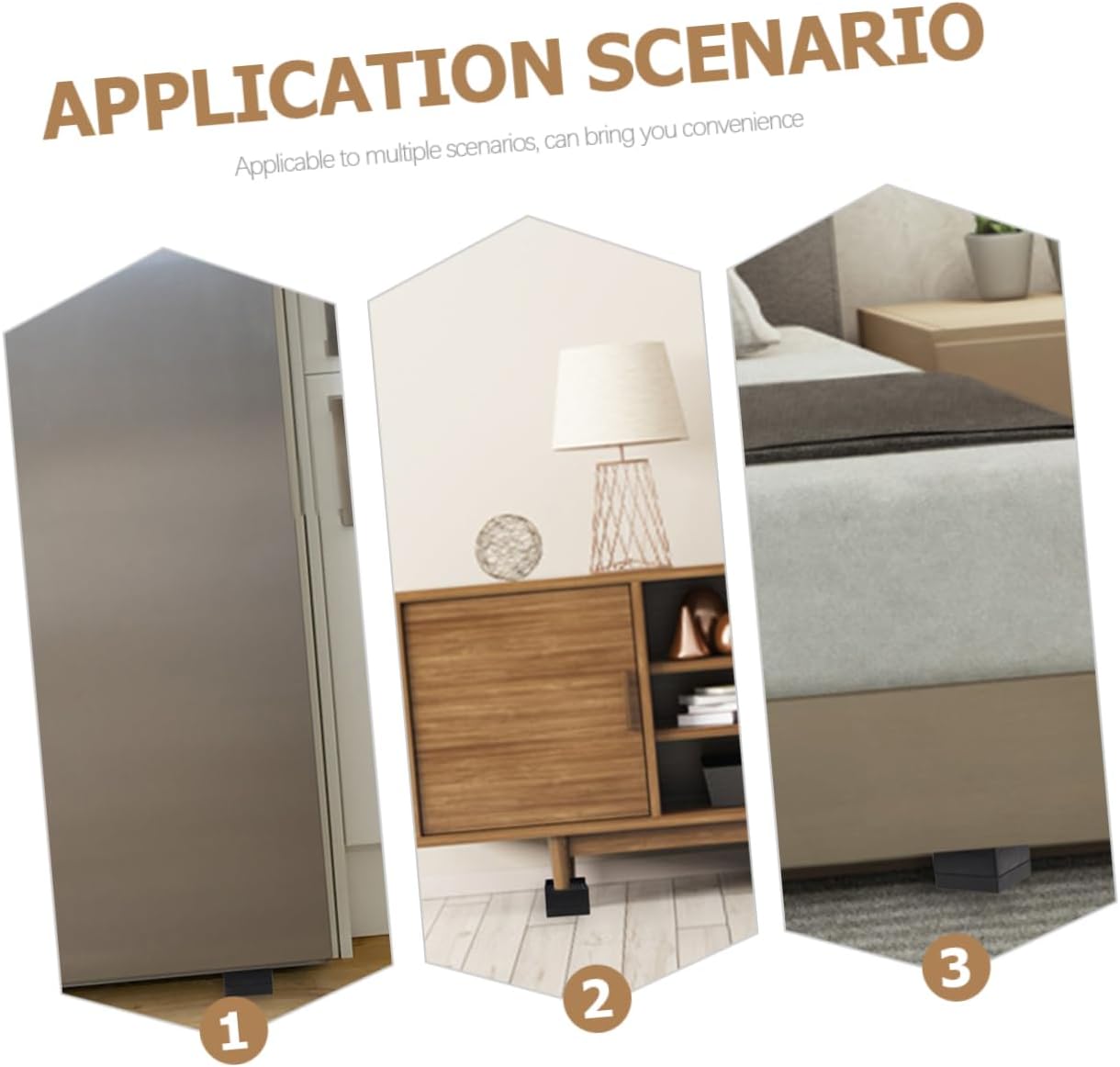 CHILDWEET 8pcs Non-Slip Furniture Risers Rubber Desk Bed Lift Pads for Floor Protection Height for Home Office Use Easy Installation