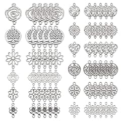 84Pcs 14 Styles Antique Silver