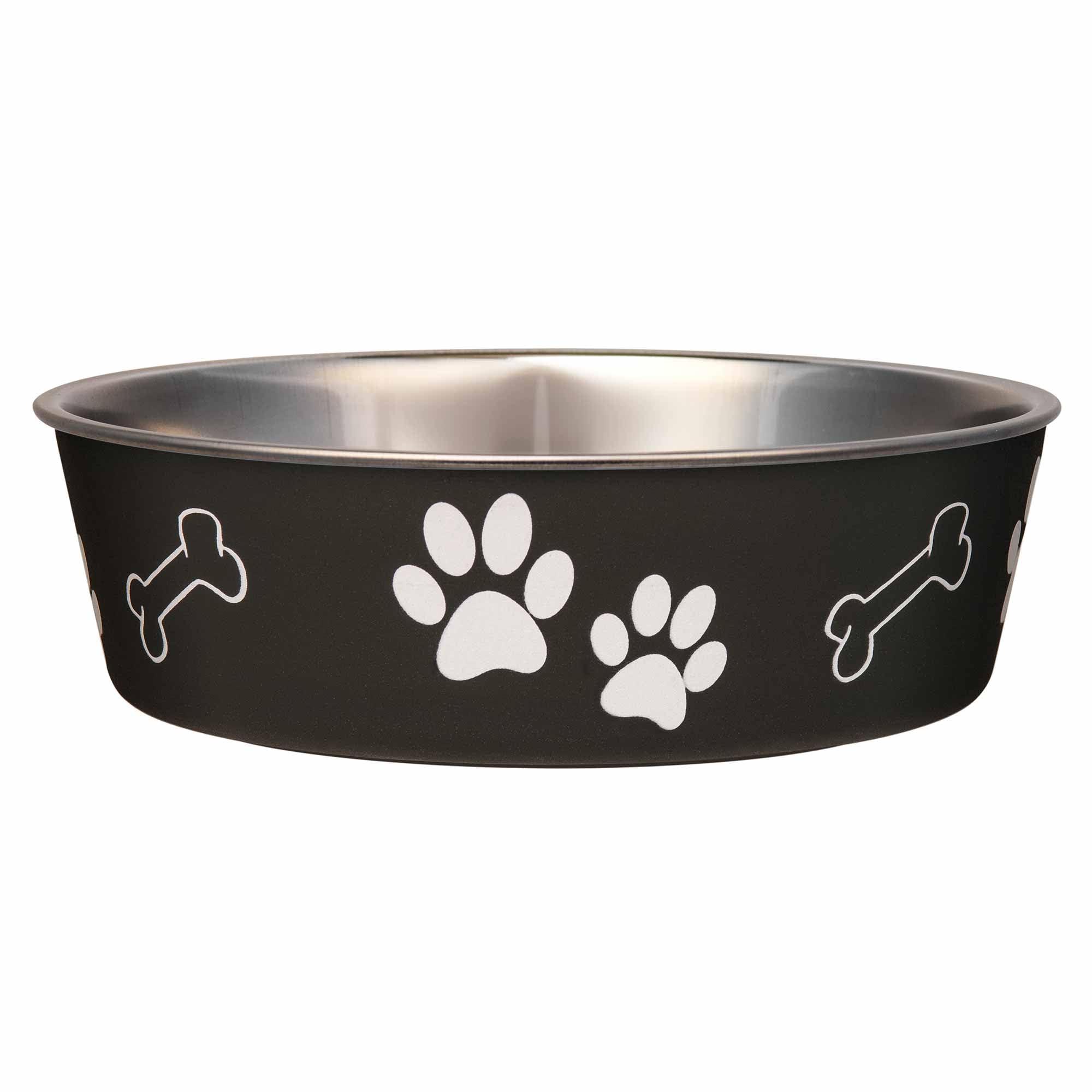 Loving Pets Stainless Steel Bella Dog Bowl Non-Slip Dishwasher Safe & Bacteria Resistant Metallic Pet Dish - Espresso - Large (1.5 Litre)