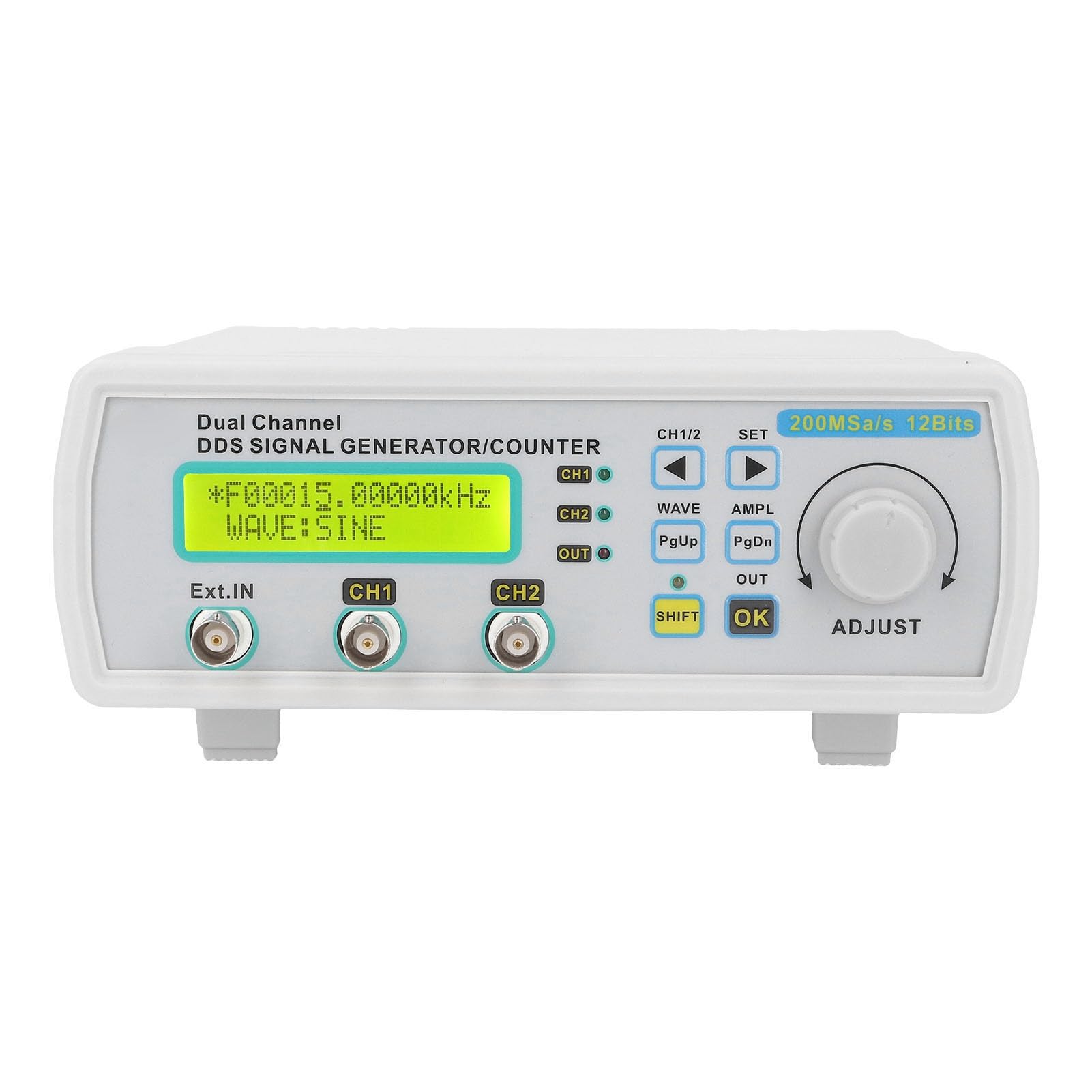 MHS5200A DC5V Zweikanal-DDS-Signalgenerator Zähler TTL Elektrischer Pegelausgang Arbiträrer Wellenformfunktionsgenerator 0-12 MHz Frequenzmesser LCD-Anzeige