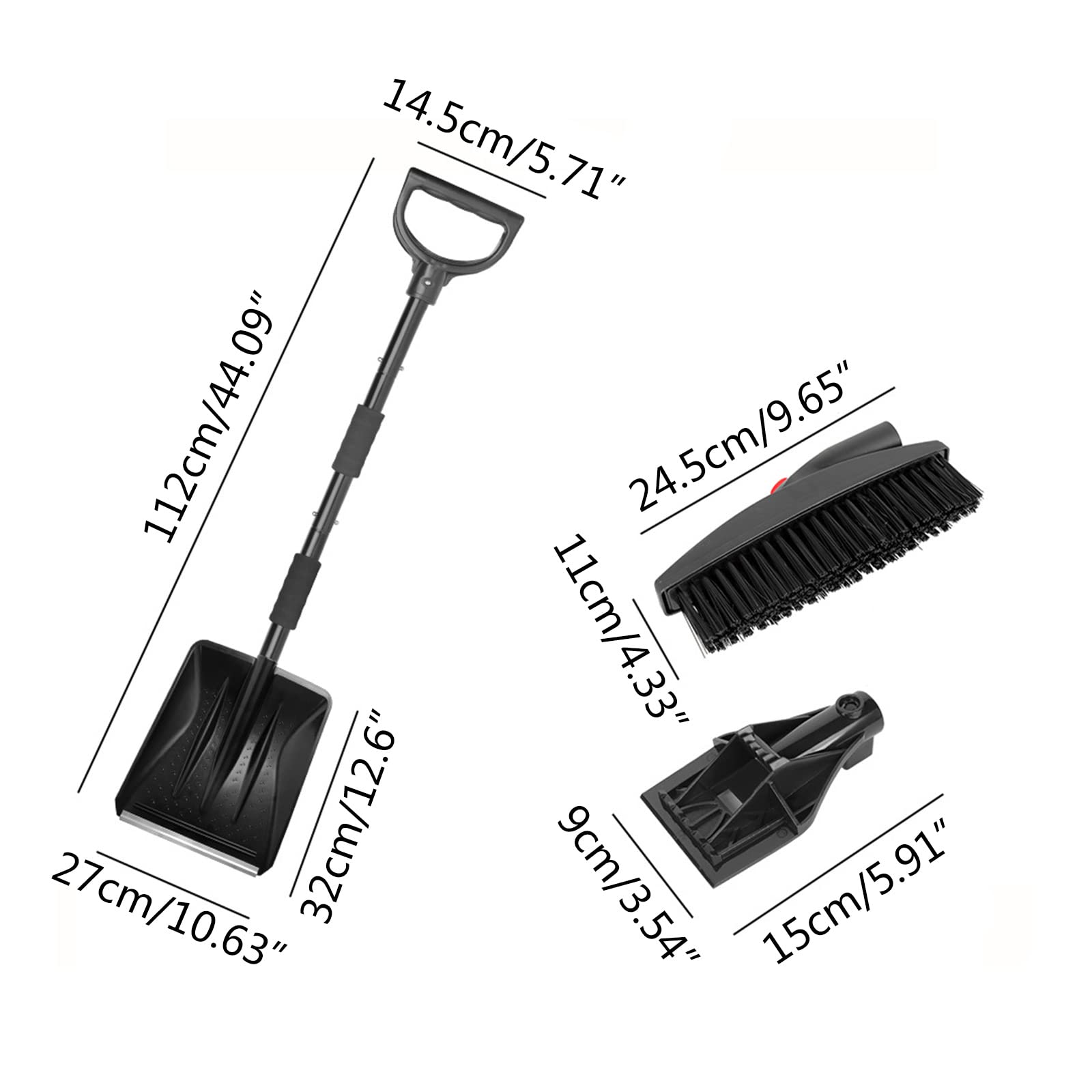 Kit di testina sostituibile per auto, paletta di estrazione portatile, raschietto per ghiaccio e raschietto per ghiaccio estensibile