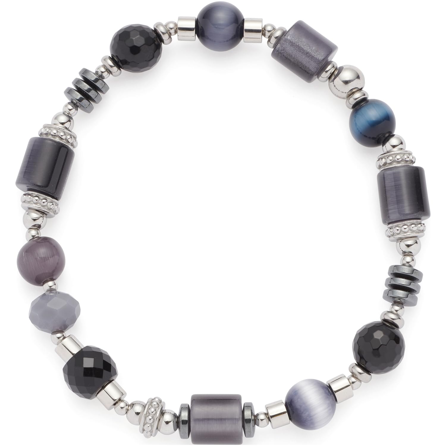 2JEWELS Bracciale in acciaio 316L PVD nero cristalli 232485