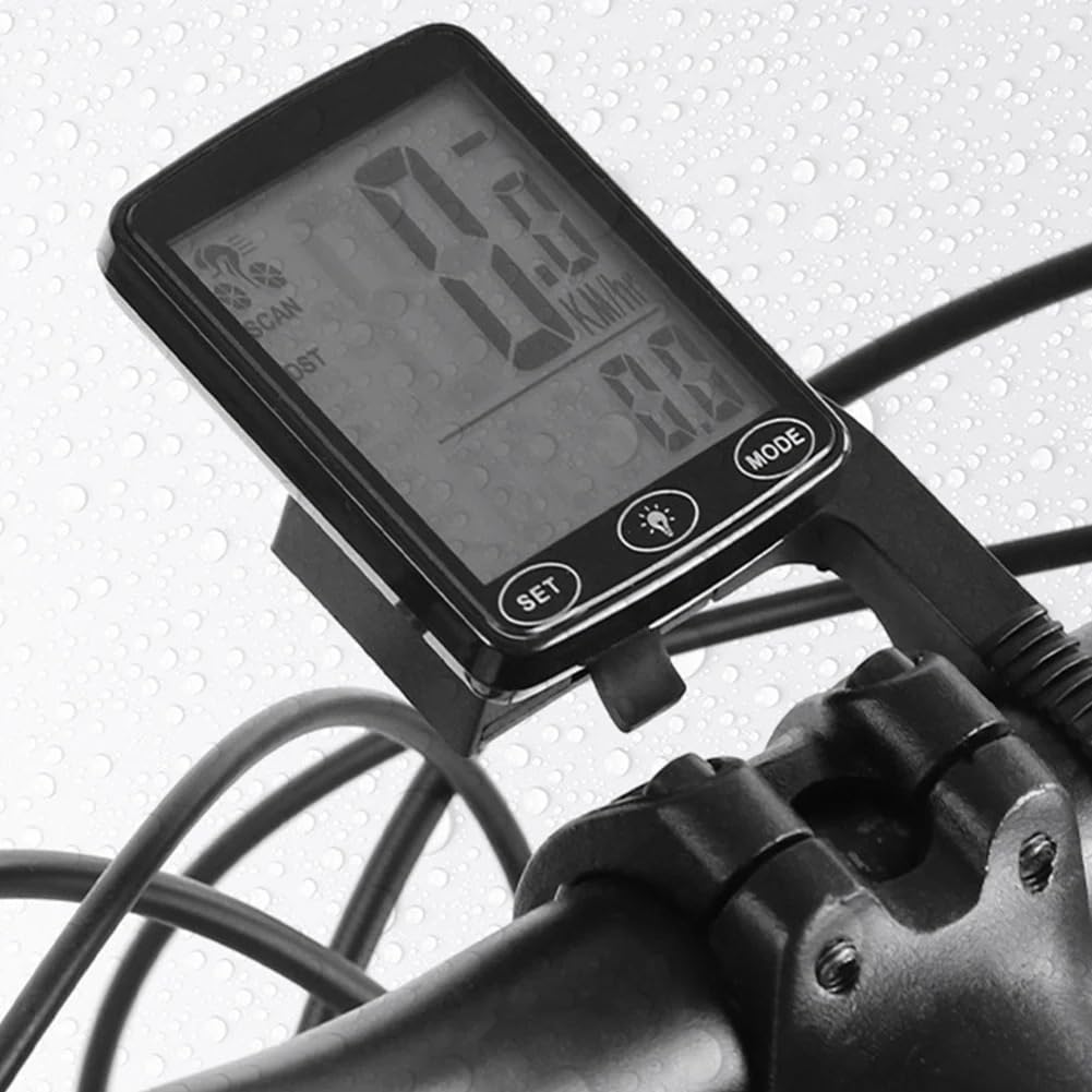 Contachilometri Bici Computer da Bici con tachimetro Wireless Impermeabile cronometro Digitale for Bicicletta da Montagna contachilometri da Ciclismo Ciclocomputer(Wireless)