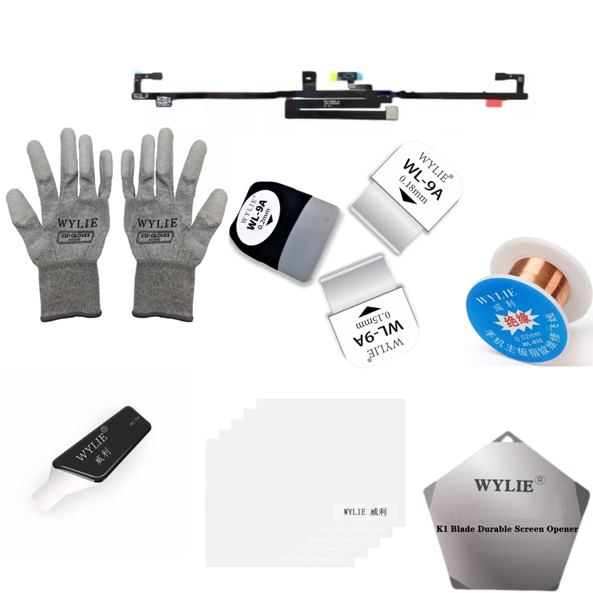 WYLIE Front Face ID Proximity Sensor Flex Cable for iPad Pro 12.9 Inch 2021 5th/2022 6th Gen Mutual Compatibility Professional for iPad Repair Professional Tools 10 Pack