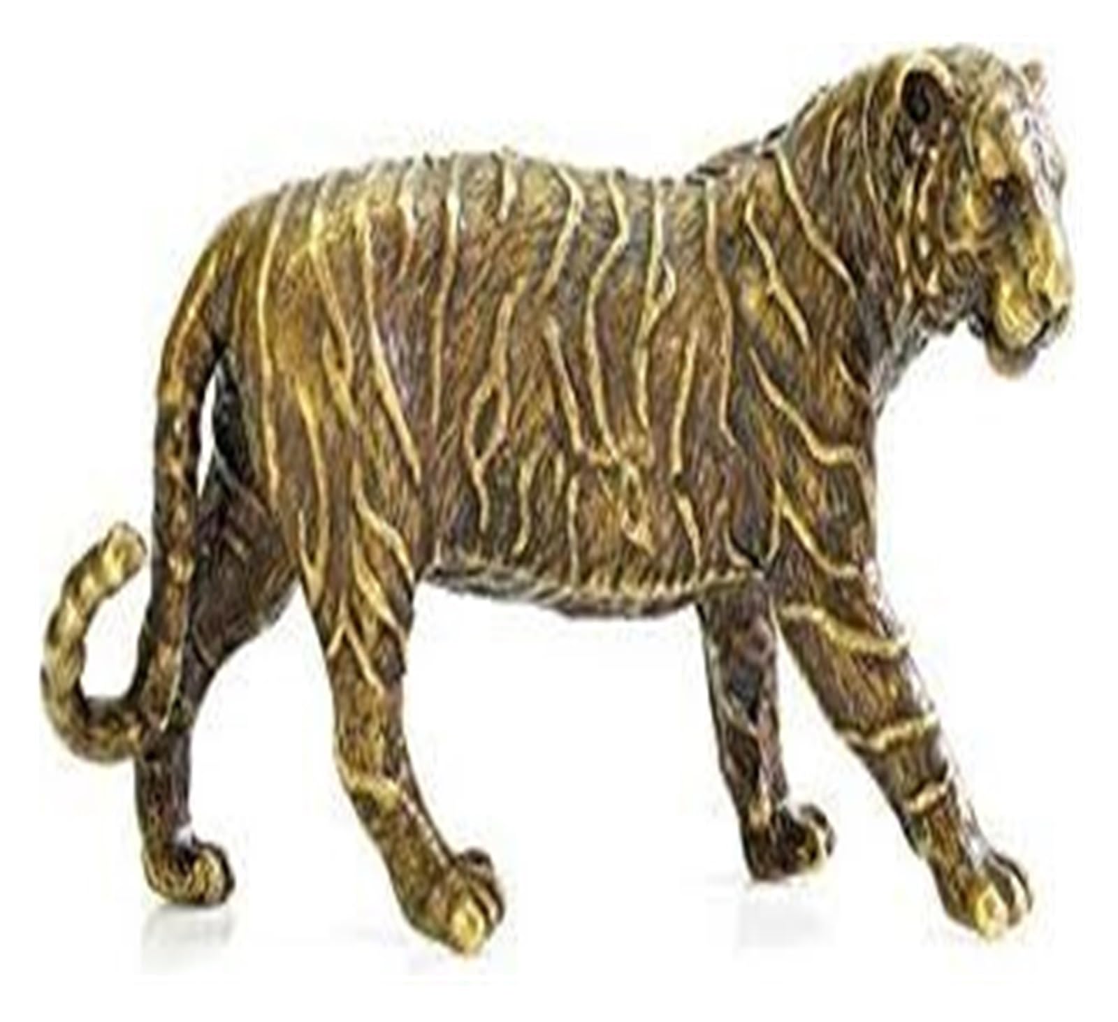 XCFTYRU Vintage Brass Statue， Vintage Copper Tiger Ornaments Study Room Paperweight