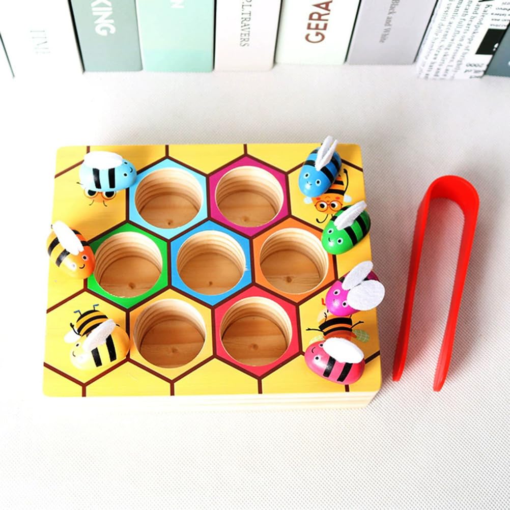 Jouet Montessori Abeille à Clip, Jeu de tri des Couleurs en Bois et Motricité Fine