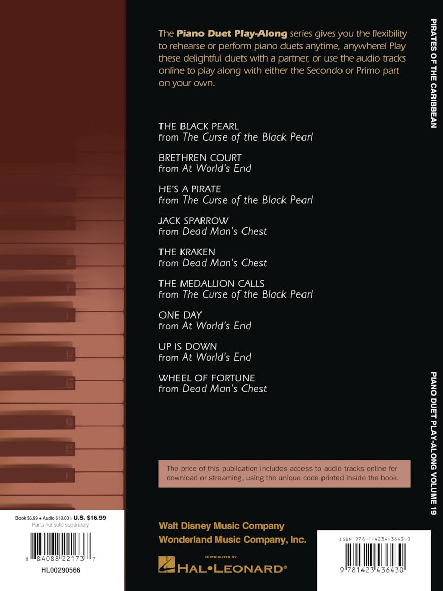 Pirates of the caribbean +cd: Piano Duet Play-Along Volume 19 Nfmc 2020-2024 Selection