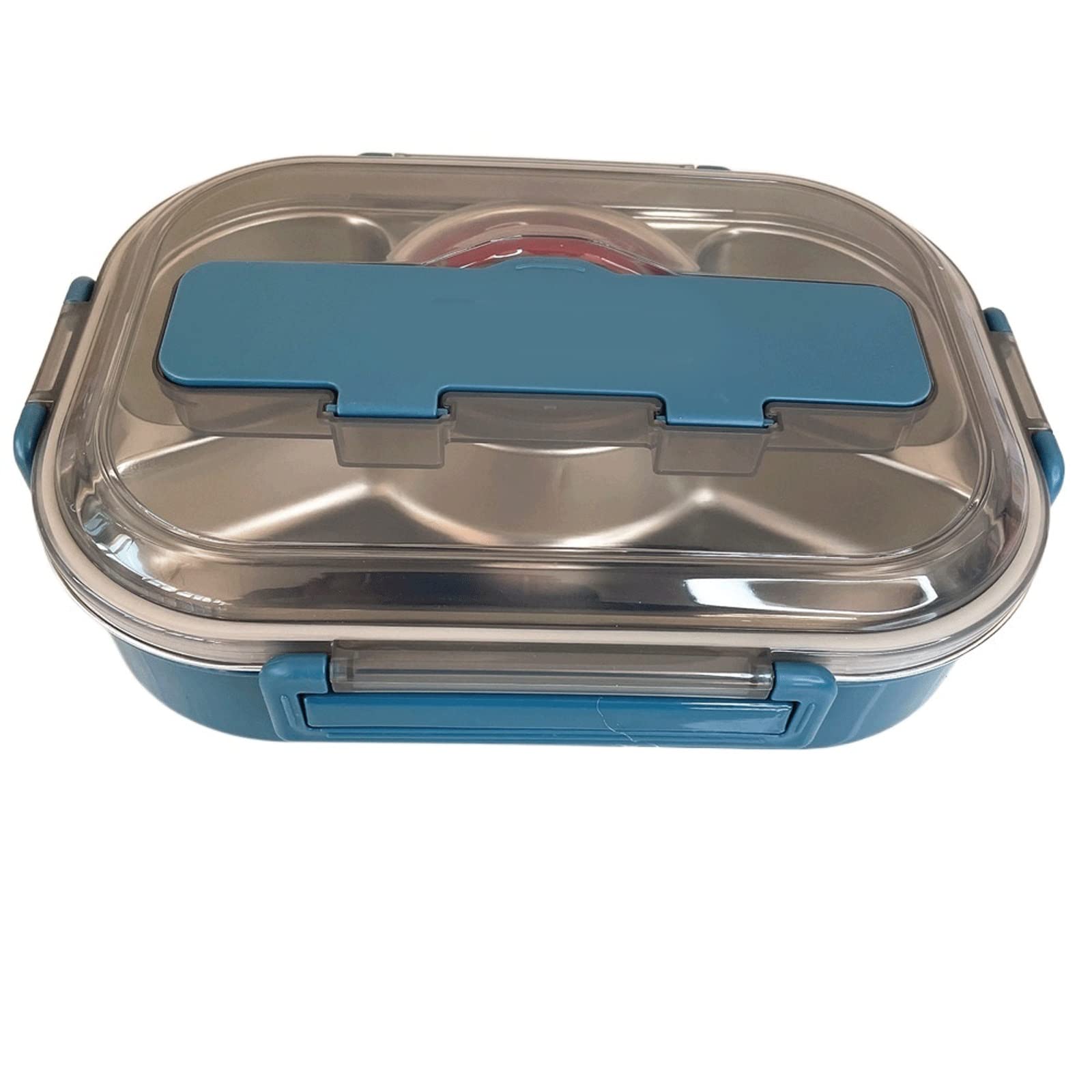Fiambrera de acero inoxidable, contenedor alimentos, térmico for almuerzo, fiambrera for refrigerios, for desayuno, loncheras(Blue)