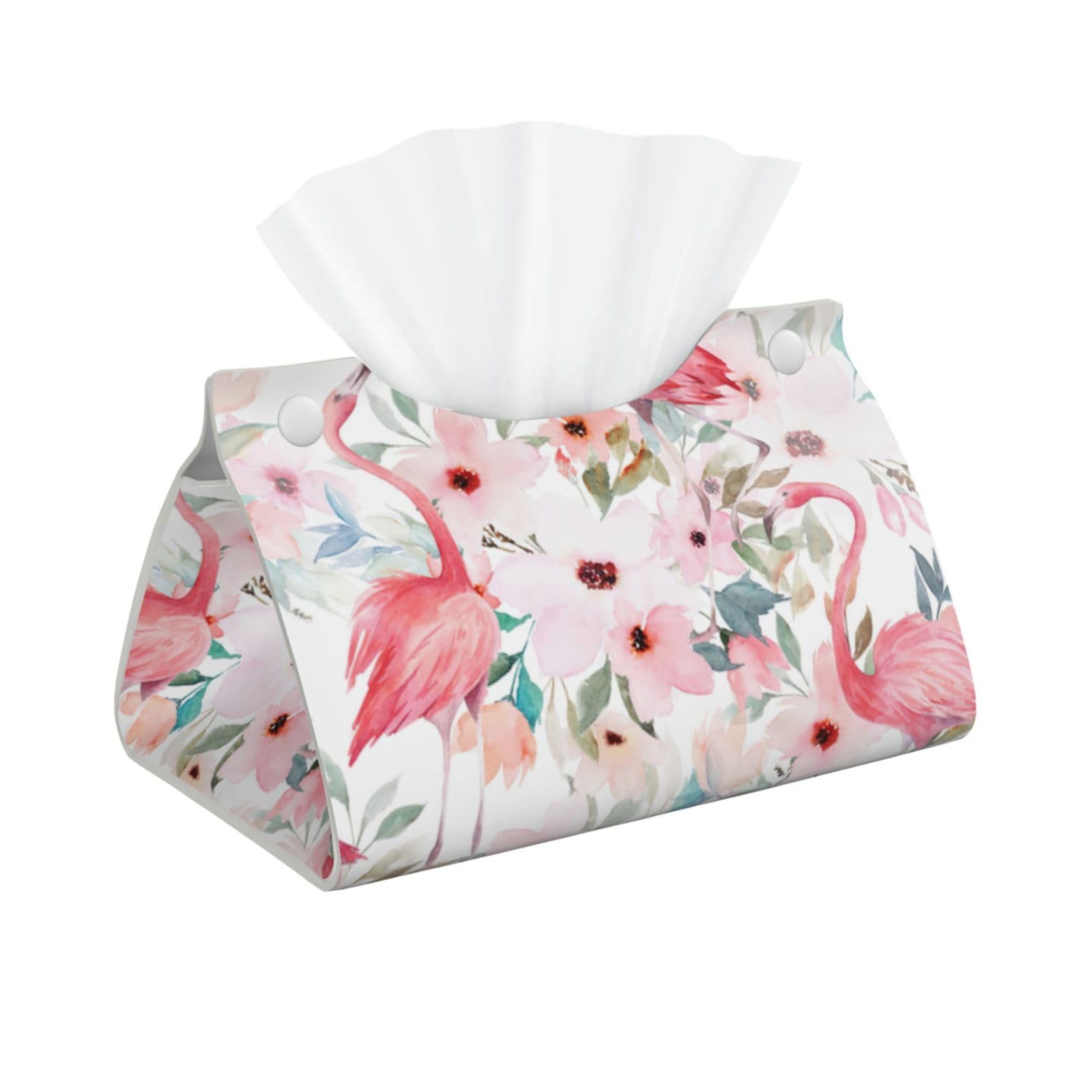 Floral With Flamingo Print Long Tissue Box Cover Tissue Dispenser Box For Living Room, Office, Car, Bathroom