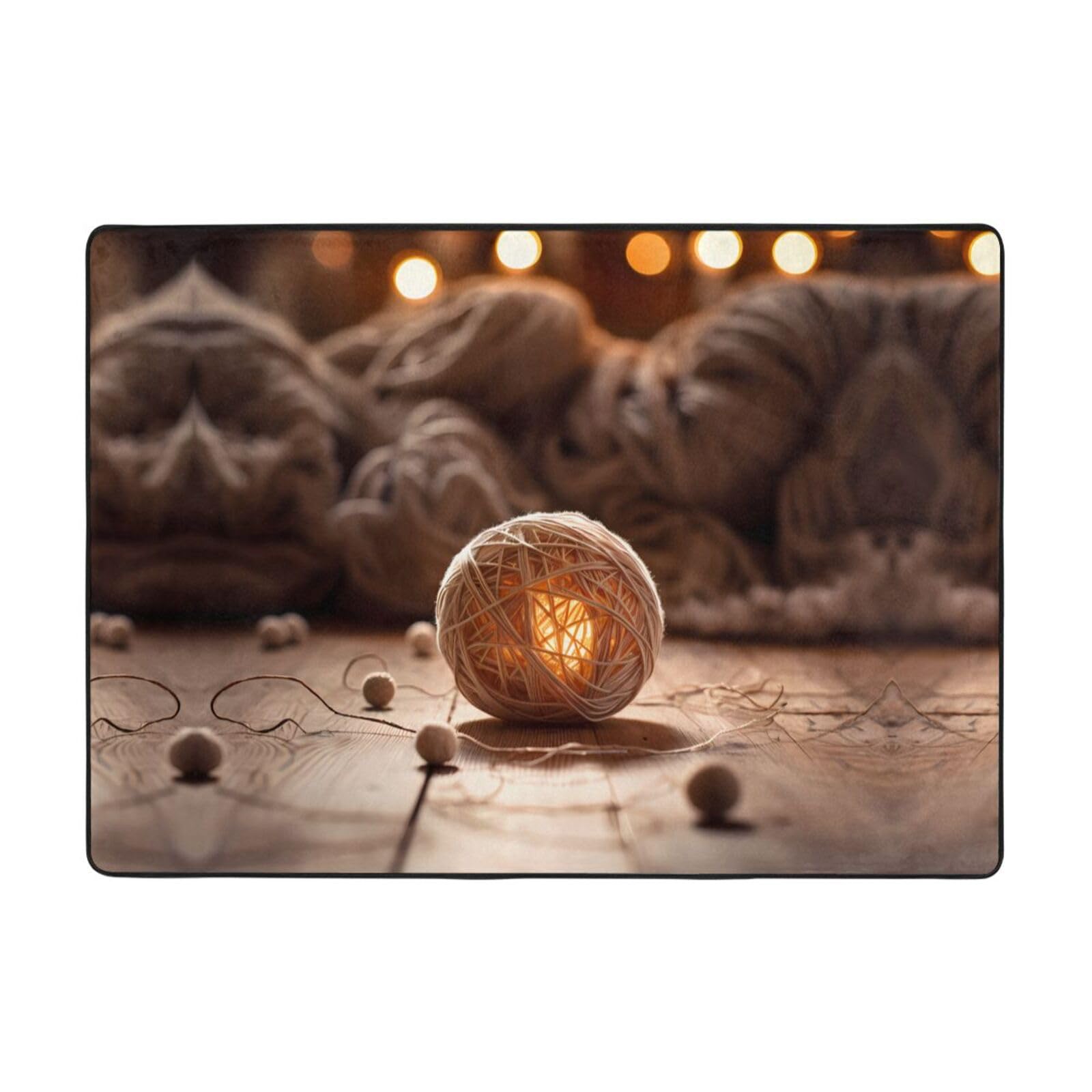 Tapis en fil de laine pour salon 203x147 cm isolation sol et confort de bureau