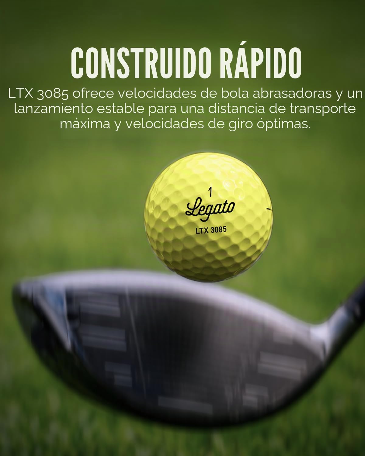Legato Pelotas de Golf LTX3085 | Diseñado para Ayudar a los golfistas a superar los 90 | Distancia maximizada con una sensación más Suave | 3 Piezas | Cubierta de uretano | 85 compresiones