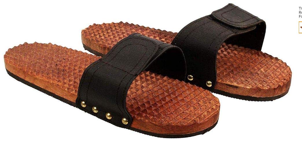 AR Handicrafts, Wooden Accupressure Relax Slippers For Men/Women (Brown) (B083M1GSTH) Amazon Price History, Amazon Price Tracker