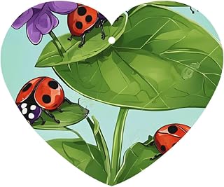 (Ladybug) Printed Paper Car Air Freshener Lavender Scented Hanging Odor Remover 10/40/100 Pcs for Vehicle Home Closet Wardrobe - Heart Shape