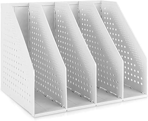Estante de archivos de escritorio con 4 compartimentos, organizador de archivos vertical plegable y resistente, para escuela, oficina, hogar,