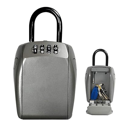 Large Key Lock Box Reinforced Security - Select Access - with Shackle - to Share and Secure Keys