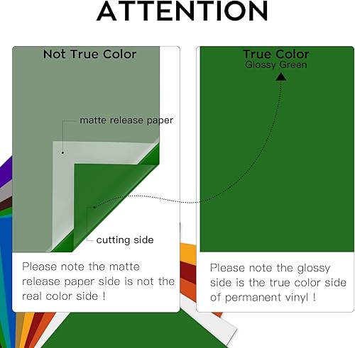 Miniatura 19 de Vinilo para Cricut – Juego de hojas de vinilo adhesivas permanentes – Hojas de vinilo de 12 x 12 pulgadas / 30.48 x 30.48 cm. y hojas de cinta de 12