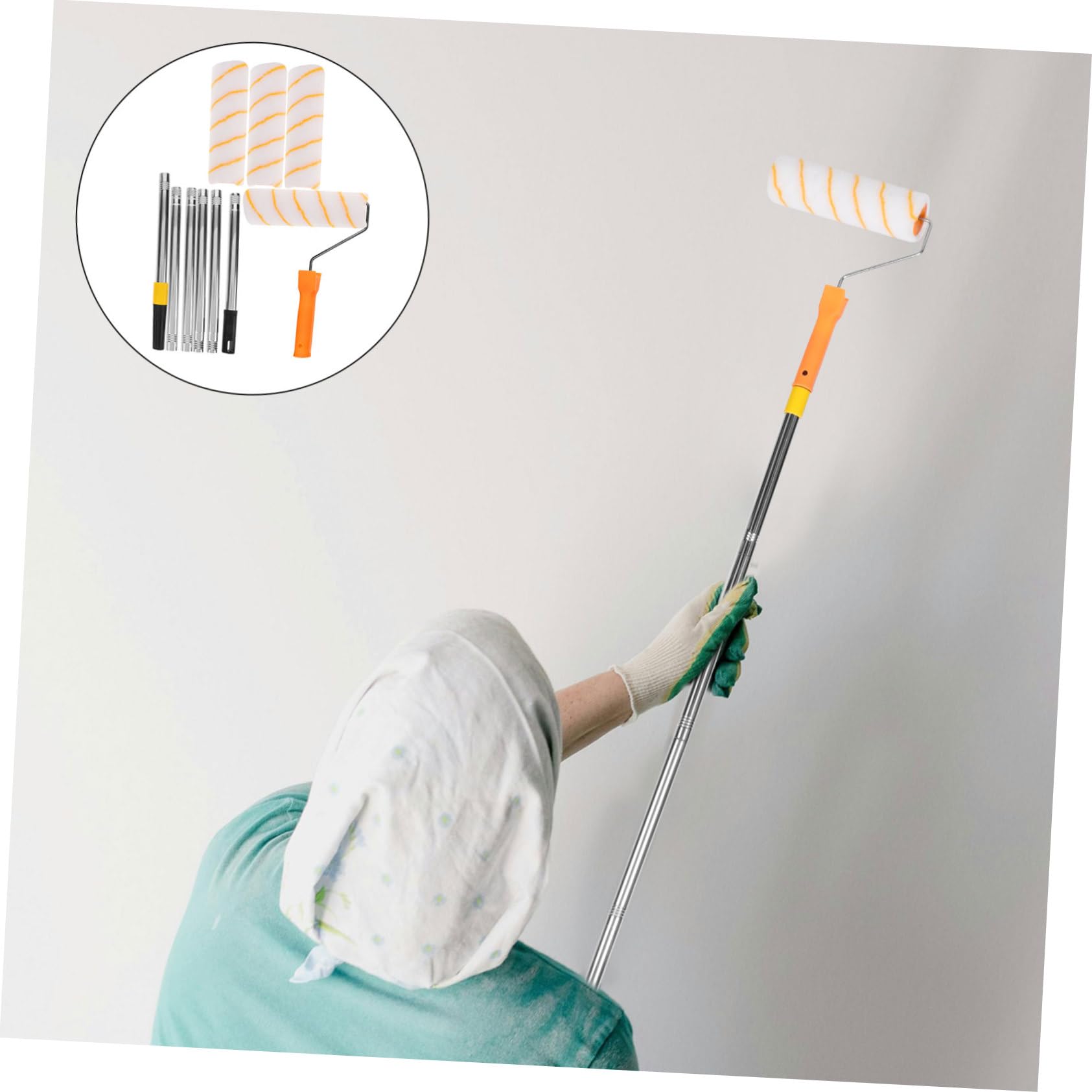 Operitacx Rullo Per Pittura Portatile Per Casa Con Asta Telescopica Facile Da Pulire e Manutenere Adatto Vernici Base Di Lattice e Olio Per Finitura Liscia Aloni