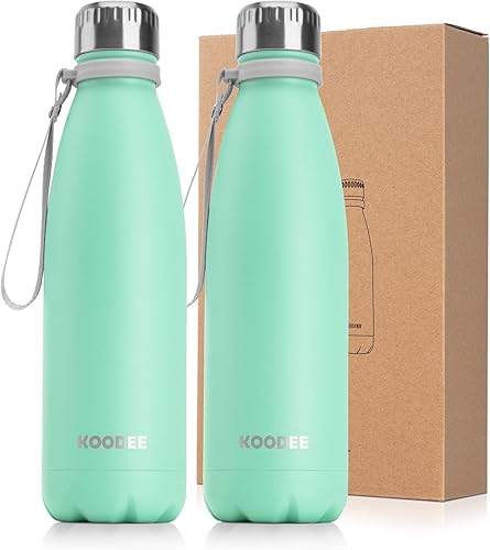 Miniatura 17 de koodee Botella de agua de acero inoxidable de 17 onzas con aislamiento al vacío de doble pared sin BPA, botella de agua deportiva a prueba de fugas
