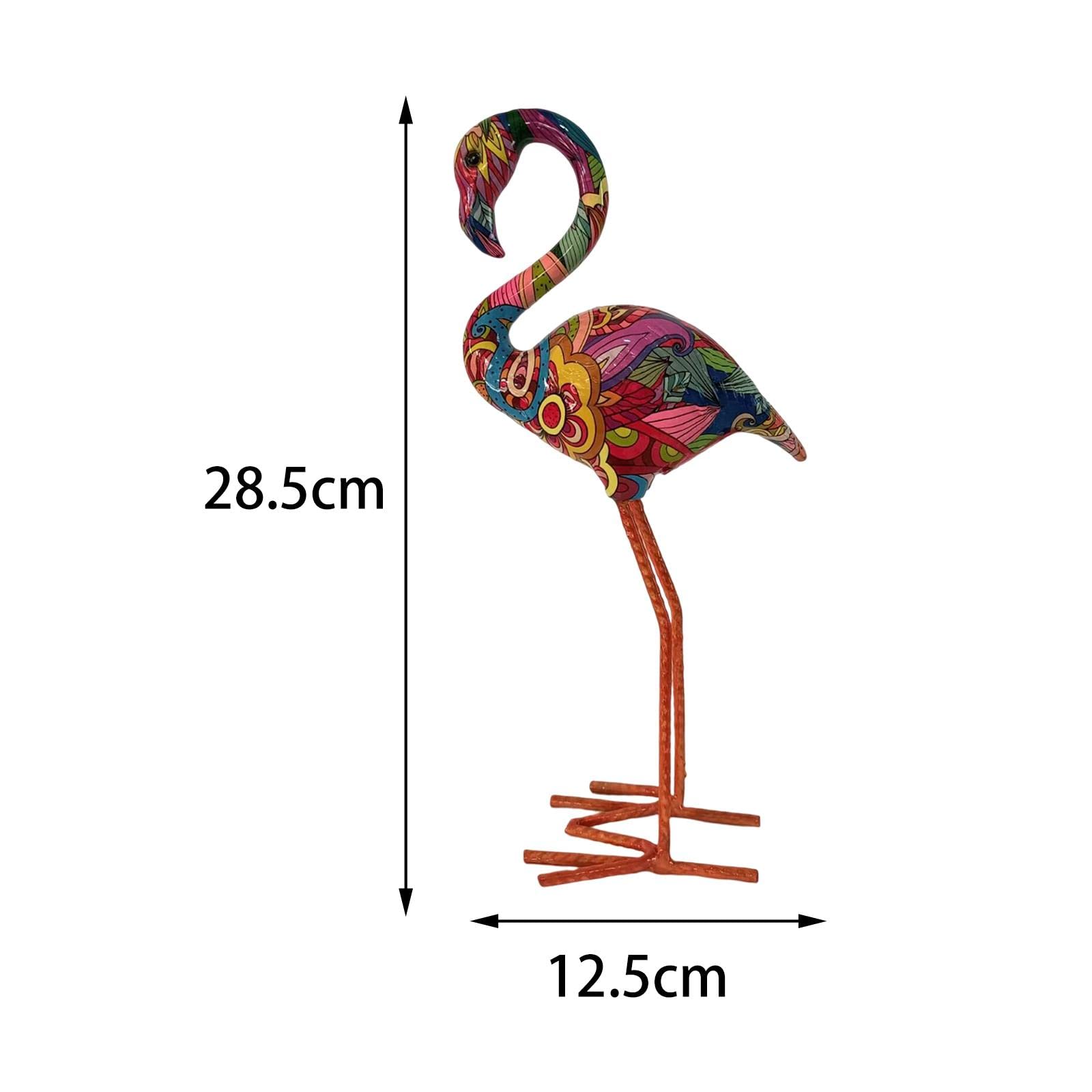 Qianly Flamingo Garden Statue Bird Sculpture Indoor Outdoor Lawn Home Ornament Resin Figurine for Porch Decoration Summer Window B - Image 3