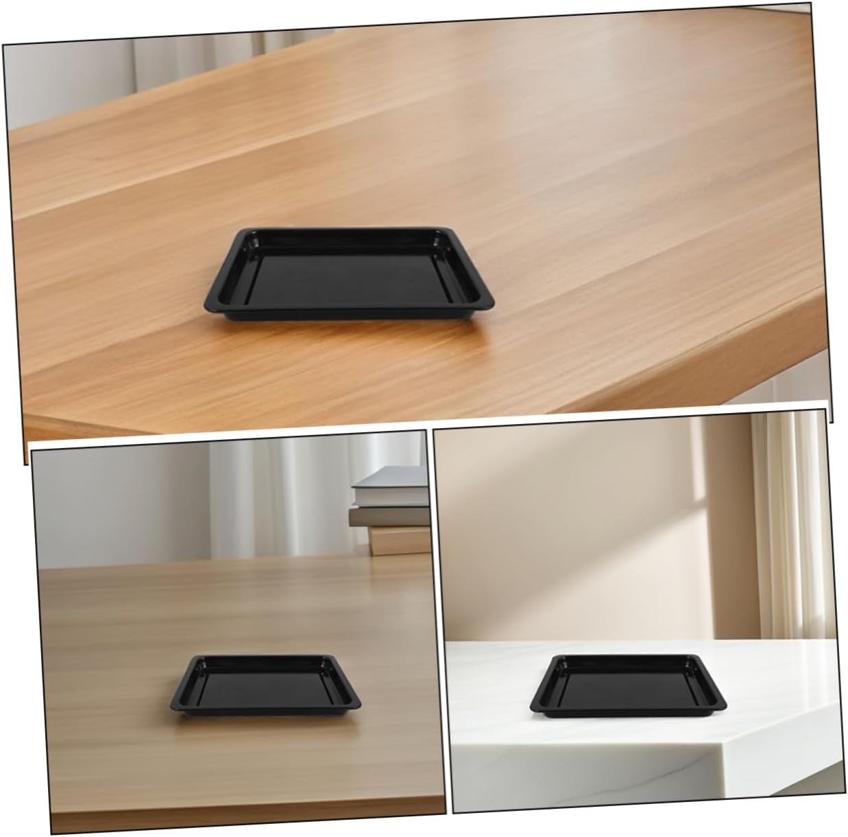 BESTYASH 2pcs Heavy Duty Enamel Baking Oven Tray for Commercial Use Easy Clean Sturdy Heat Resistant Roasting Pans