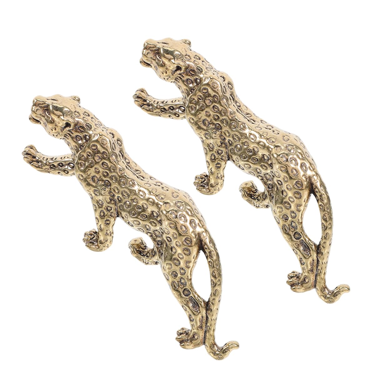 Statue de Léopard en Laiton Doré : Figurine Guépard et Ornement Animalier Vintage