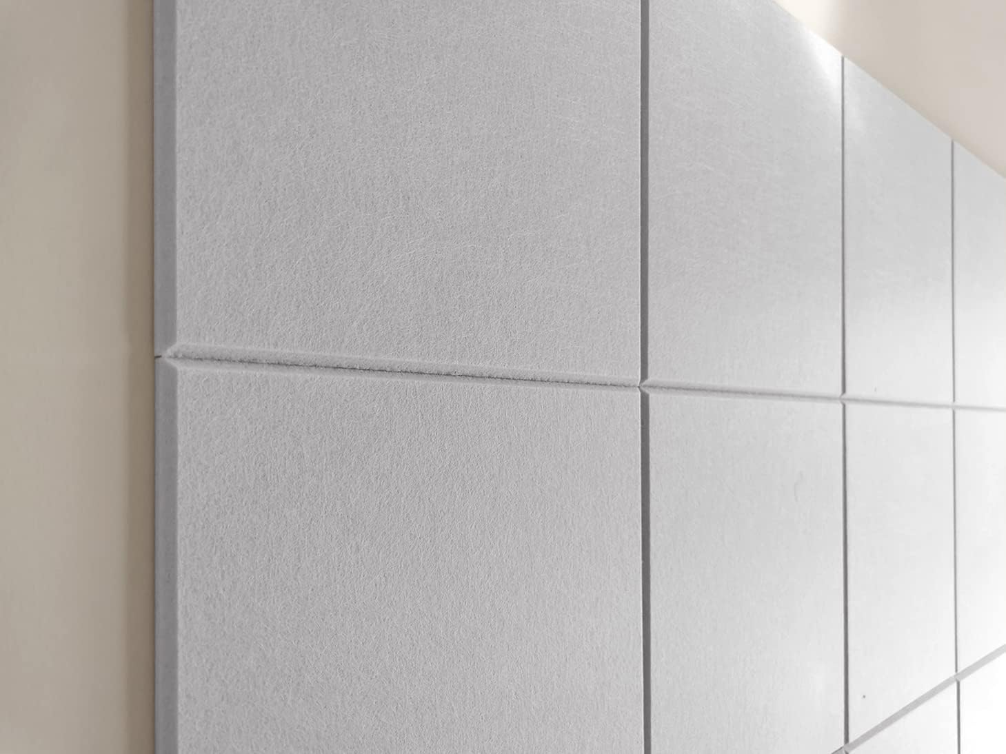 Felt Wall Tiles | Large Cork Board Alternative | Aesthetic Felt Bulletin Board for Office, Home & Classroom | Large Cork Boards for Walls Pinboard (12-Pack) | Gray White