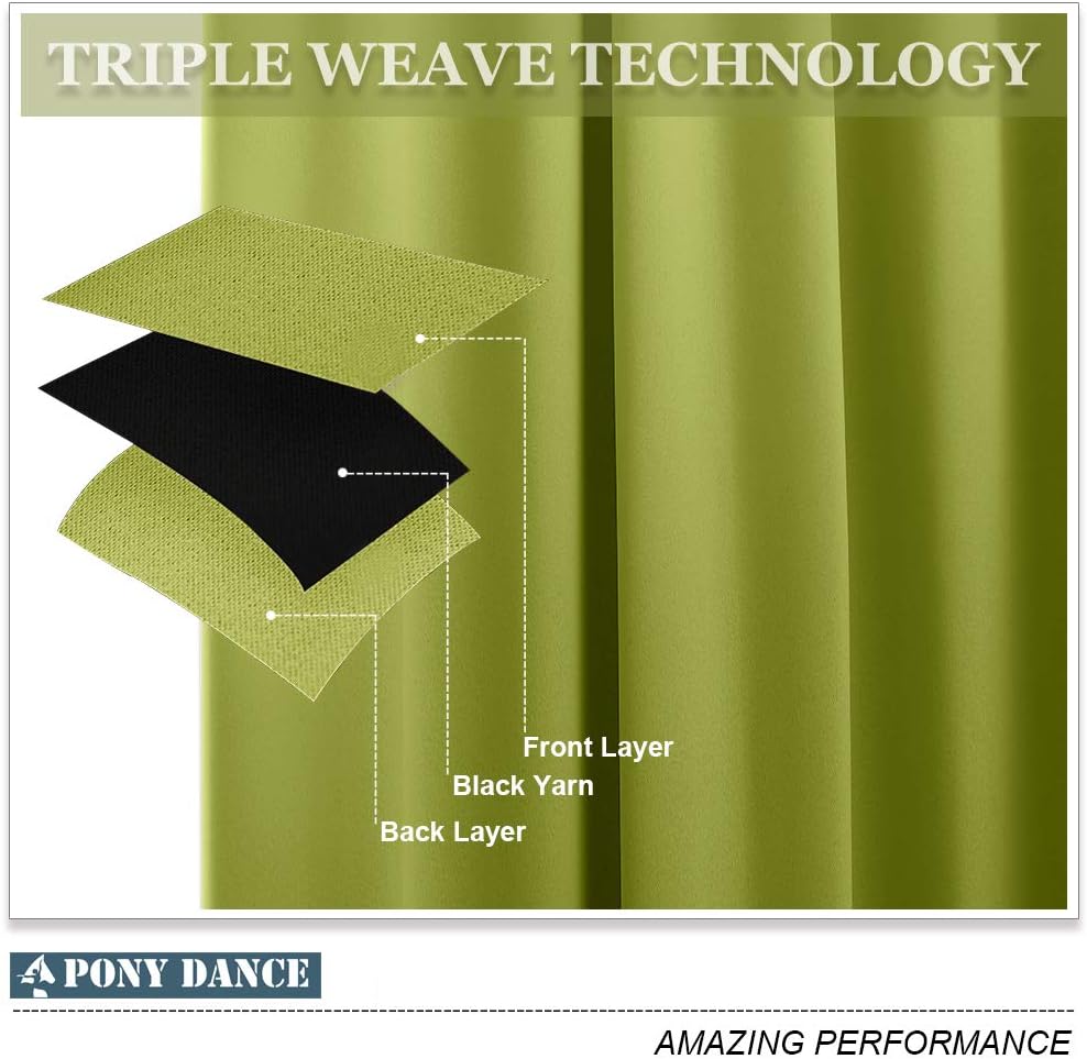 PONY DANCE Blackout Bedroom Door Curtain, Eyelet Thermal Black Out Privacy Curtain for Home & Kitchen, Nursery Decor - Image 5