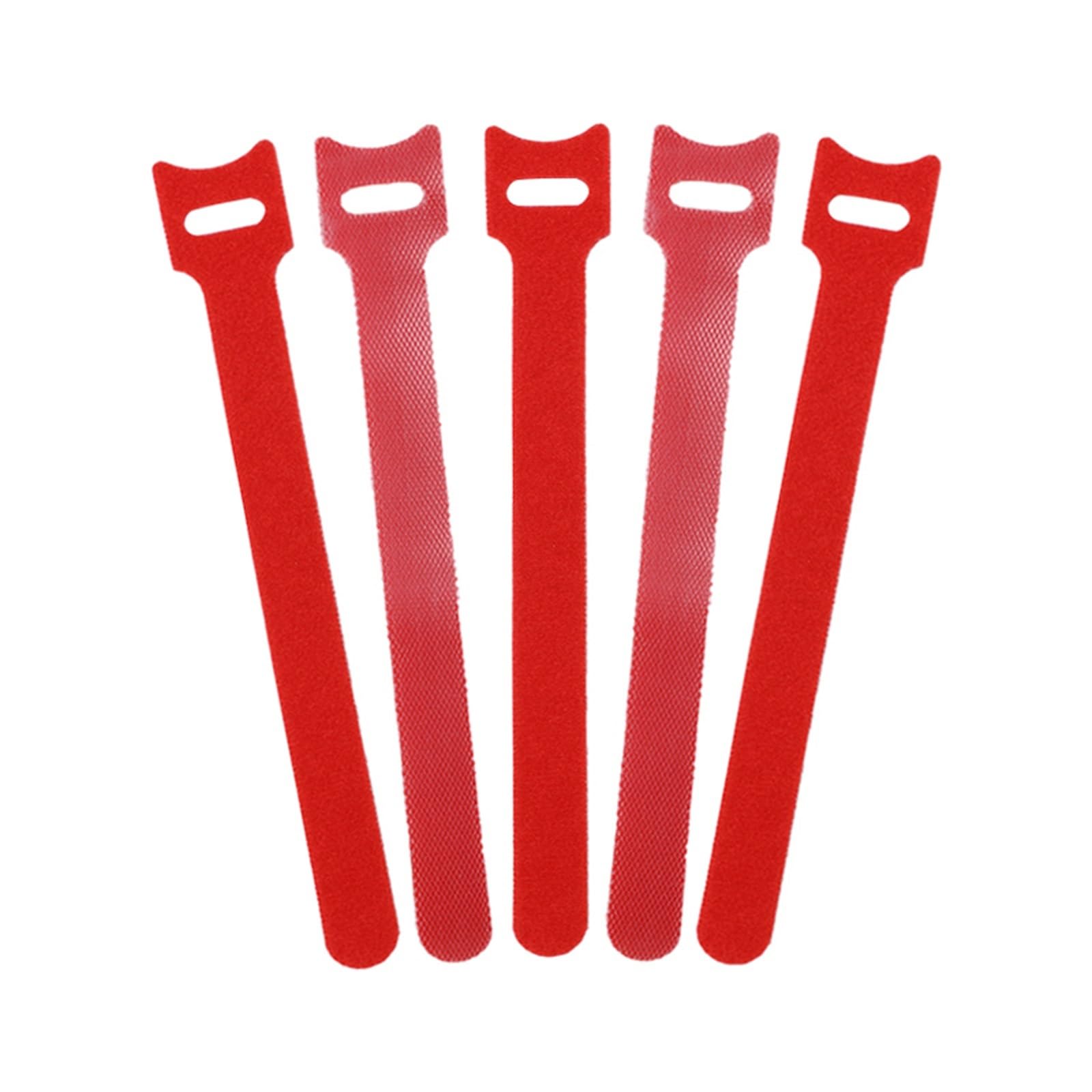 Data Cable Tie 100pcs Cable Ties 200mm Reusable Fastener Hook and Loop Wire Tie Adjustable Straps Organizer Fastening Tape for Cord Organization(Red)