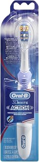 Oral-B 3D White Action Power Toothbrush - Battery-Powered Whitening with Rotating Head, AA Battery Included