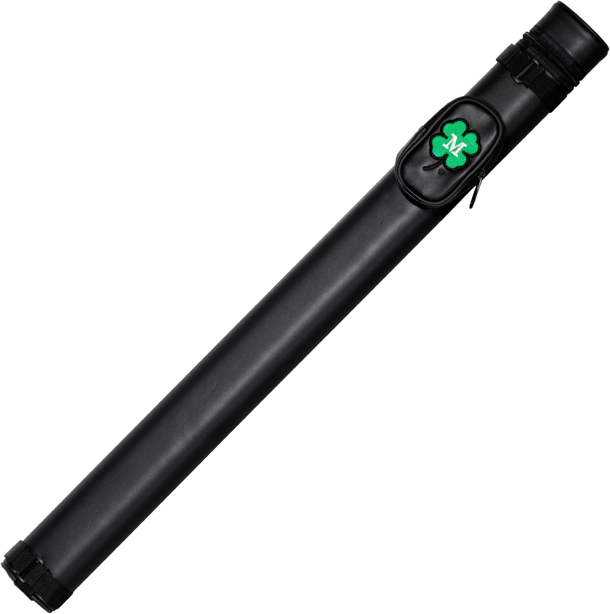 McDermott 1x1 Hard Oval Vinyl Pool/Billiard Cue Case - Black w/Clover