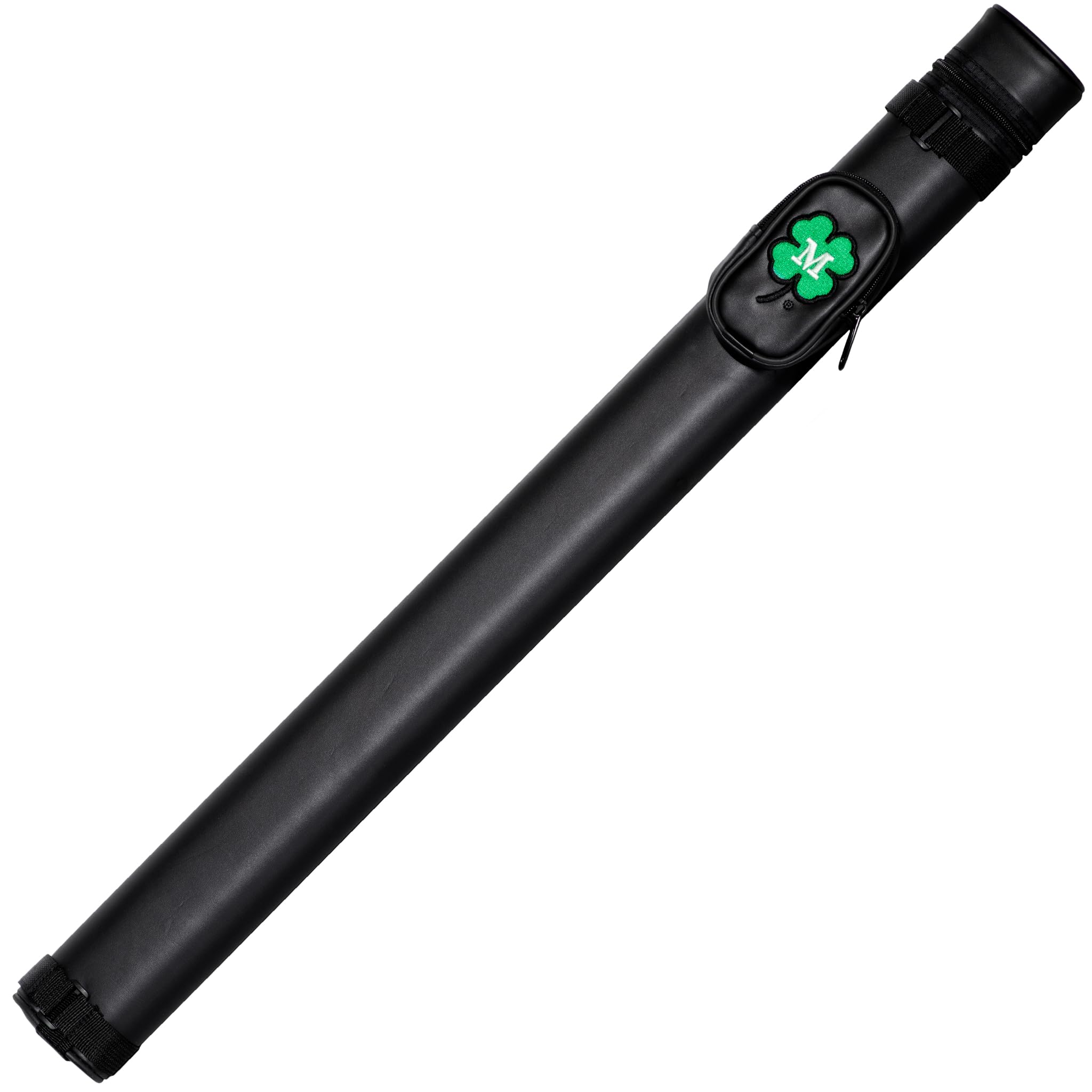 1x1 Hard Oval Vinyl Pool/Billiard Cue Case - Black w/Clover